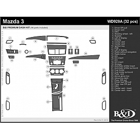 B & I Fender Dash Panel Trim WD929ADCF