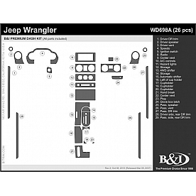 B & I Fender Dash Panel Trim WD698ASNB
