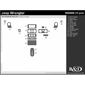 B & I Fender Dash Panel Trim WD698BDLE