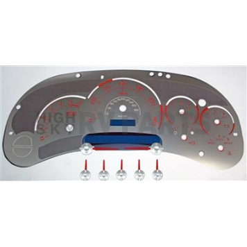 US Speedo Gauge Face Overlay - Silver Daytime Color/ Red Letter Color - SSGM06R
