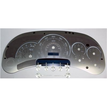 US Speedo Gauge Face Overlay - Silver Daytime Color/ White Letter Color - SSGM06W