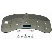 US Speedo Gauge Face Overlay - Silver Daytime Color/ Red Letter Color - SSGM10R