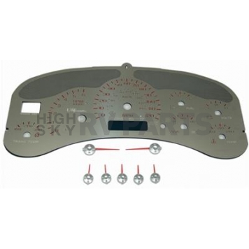 US Speedo Gauge Face Overlay - Silver Daytime Color/ Red Letter Color - SSGM10R