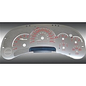 US Speedo Gauge Face Overlay - Silver Daytime Color/ Red Letter Color - SSGM11R