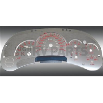 US Speedo Gauge Face Overlay - Silver Daytime Color/ Red Letter Color - SSGM11R