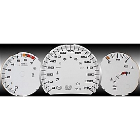 US Speedo Gauge Face Overlay - White Daytime Color/ Black Letter Color - GP080