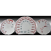 US Speedo Gauge Face Overlay - Silver Daytime Color/ Black Letter Color - GP082