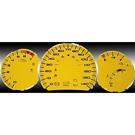 US Speedo Gauge Face Overlay - Yellow Daytime Color/ Black Letter Color - GP083