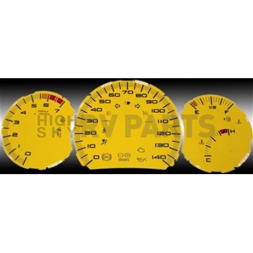 US Speedo Gauge Face Overlay - Yellow Daytime Color/ Black Letter Color - GP083
