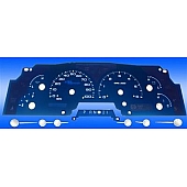 US Speedo Gauge Face Overlay - Blue Daytime Color/ White Letter Color - AQF01