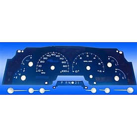 US Speedo Gauge Face Overlay - Blue Daytime Color/ White Letter Color - AQF01