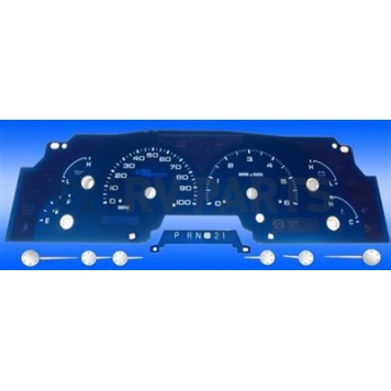 US Speedo Gauge Face Overlay - Blue Daytime Color/ White Letter Color - AQF01