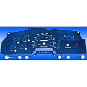 US Speedo Gauge Face Overlay - Blue Daytime Color/ White Letter Color - AQF02