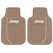 Plasticolor Floor Mat - Universal Rubber White Jeep With Stripe Set of 2 - 001616R06