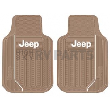 Plasticolor Floor Mat - Universal Rubber White Jeep With Stripe Set of 2 - 001616R06
