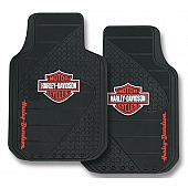 Plasticolor Floor Mat - Universal Fit Rubber Harley Davidson Logo Set of 2 - 001384R01