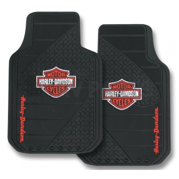 Plasticolor Floor Mat - Universal Fit Rubber Harley Davidson Logo Set of 2 - 001384R01