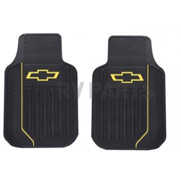 Plasticolor Floor Mat - Universal Rubber Blue Gold Chevy Bowtie With Gold Stripe Set of 2 - 001620R03