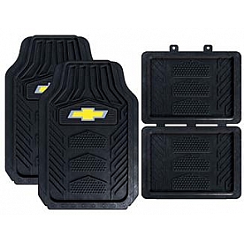 Plasticolor Floor Mat - Universal Rubber Gold Chevy Logo Set of 4 - 001664R03