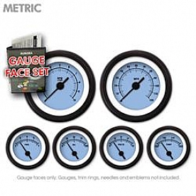 Aurora Instuments Gauge Face Overlay - Fiber Blue Daytime Color/ Black Letter Color - 8405