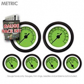 Aurora Instuments Gauge Face Overlay - Fiber Green Daytime Color/ Black Letter Color - 8406