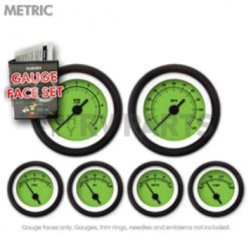 Aurora Instuments Gauge Face Overlay - Fiber Green Daytime Color/ Black Letter Color - 8406