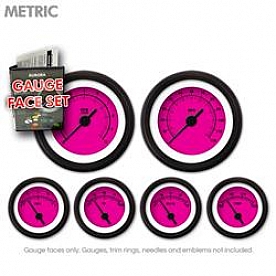 Aurora Instuments Gauge Face Overlay - Fiber Pink Daytime Color/ Black Letter Color - 8408