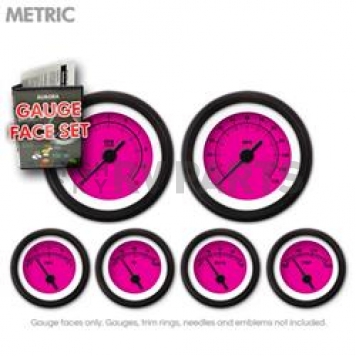 Aurora Instuments Gauge Face Overlay - Fiber Pink Daytime Color/ Black Letter Color - 8408