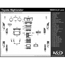 B & I Fender Dash Panel Trim WD851ASNB