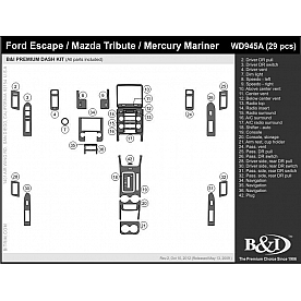 B & I Fender Dash Panel Trim WD945ASDB