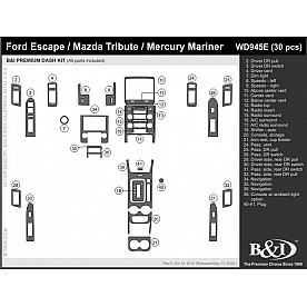 B & I Fender Dash Panel Trim WD945ERBA