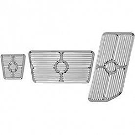 Billet Specialties Accelerator and Brake Pedal Pad Set - Aluminum Silver - 198622