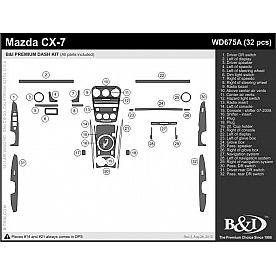 B & I Fender Dash Panel Trim WD675ASDB
