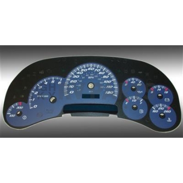US Speedo Gauge Face Overlay - Blue Daytime Color/ White Letter Color - SS1200544