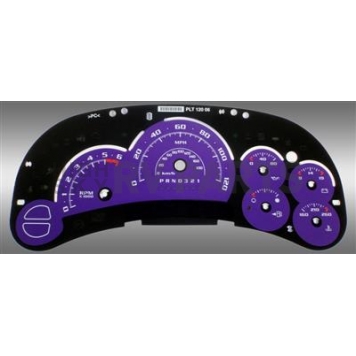 US Speedo Gauge Face Overlay - Purple Daytime Color/ White Letter Color - SS1200637