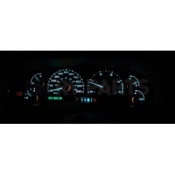 US Speedo Gauge Face Overlay - Silver Daytime Color/ Blue Letter Color - SSF08B