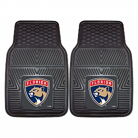Fan Mat Floor Mat - Universal Fit Black Vinyl Set of 2 - 10541