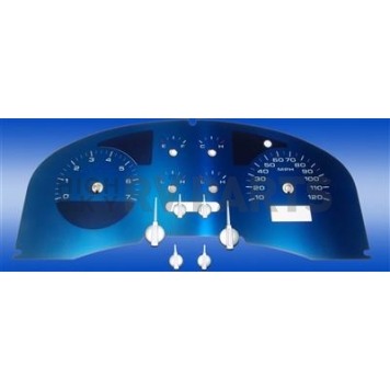 US Speedo Gauge Face Overlay - Blue Daytime Color/ White Letter Color - AQF04