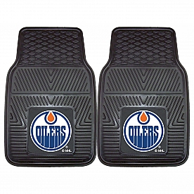 Fan Mat Floor Mat - Universal Fit Black Vinyl Set of 2 - 10389