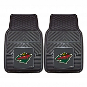 Fan Mat Floor Mat - Universal Fit Black Vinyl Set of 2 - 10398