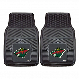 Fan Mat Floor Mat - Universal Fit Black Vinyl Set of 2 - 10398