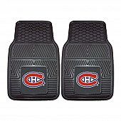 Fan Mat Floor Mat - Universal Fit Black Vinyl Set of 2 - 10407