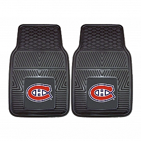 Fan Mat Floor Mat - Universal Fit Black Vinyl Set of 2 - 10407
