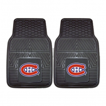 Fan Mat Floor Mat - Universal Fit Black Vinyl Set of 2 - 10407