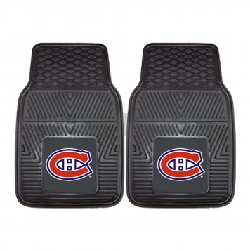 Fan Mat Floor Mat - Universal Fit Black Vinyl Set of 2 - 10407