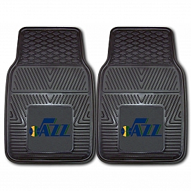 Fan Mat Floor Mat - Universal Fit Black Vinyl Set of 2 - 11807