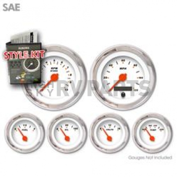Aurora Instuments Gauge Face Overlay - Fiber White Daytime Color/ Black Letter Color - 1043