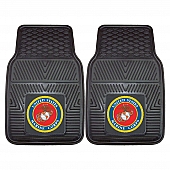 Fan Mat Floor Mat - Universal Fit Black Vinyl Set of 2 - 11038