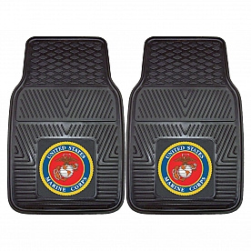 Fan Mat Floor Mat - Universal Fit Black Vinyl Set of 2 - 11038