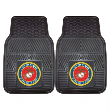 Fan Mat Floor Mat - Universal Fit Black Vinyl Set of 2 - 11038